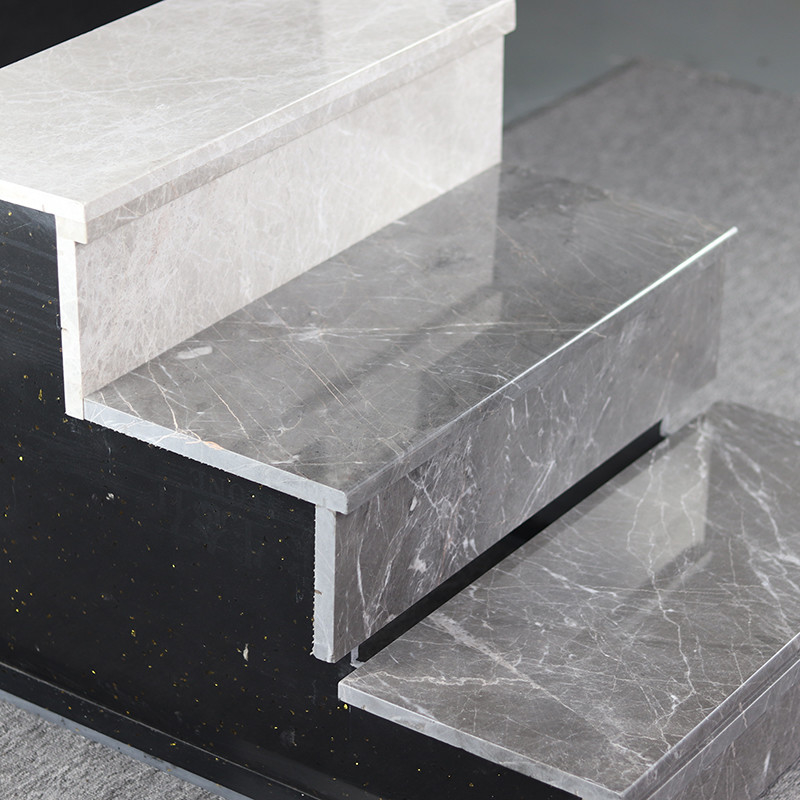 Progettazione moderna dell'interno Grey Stair Slab della scala di punti del pavimento di marmo naturale della parete di pietra