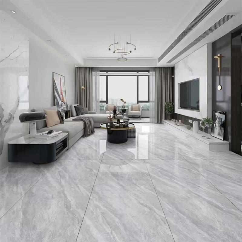 Livello di Gray Marble Polished Porcelain Tile lucido per la cucina interna del salone