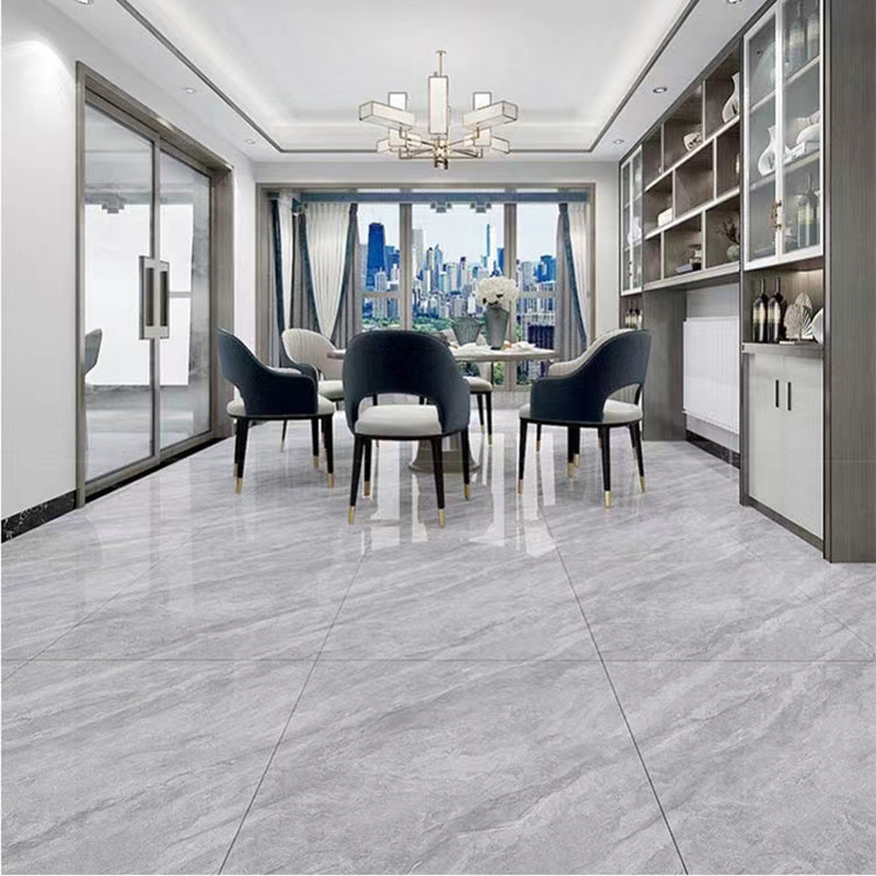 Livello di Gray Marble Polished Porcelain Tile lucido per la cucina interna del salone