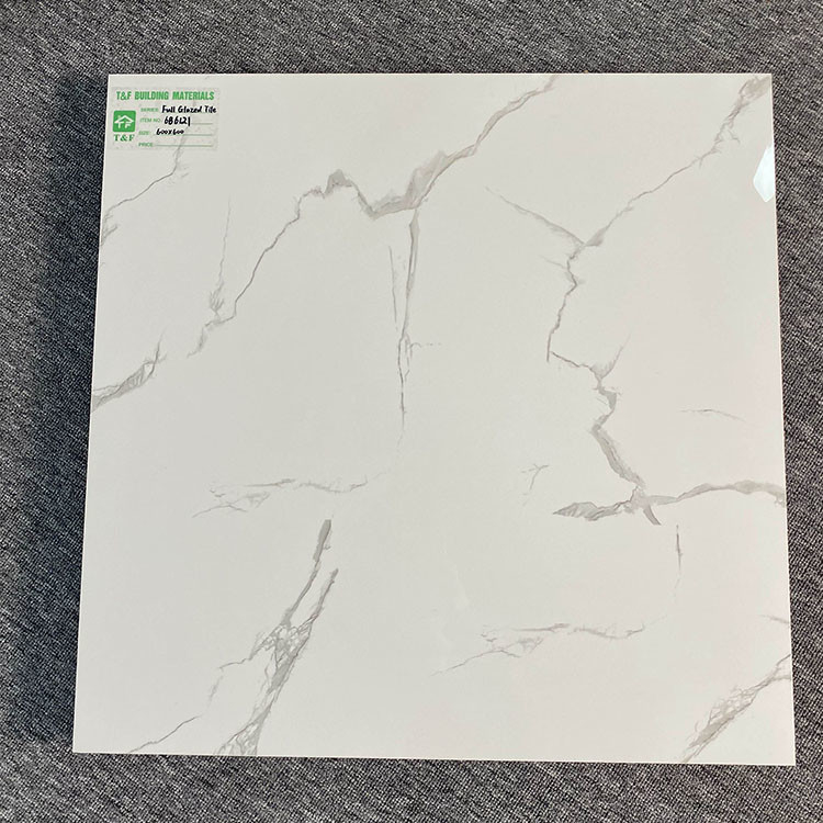 Di marmo bianco lustrato piastrella la porcellana di pavimentazione ceramica piastrella 600X600 per il pavimento e la parete