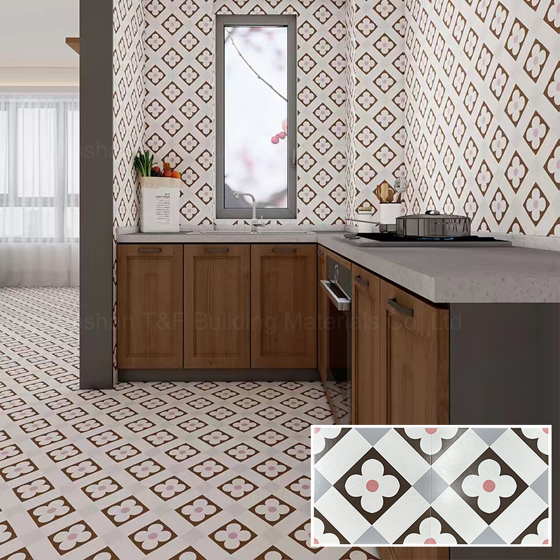 30x30 ha lustrato piastrelle per pavimento quadrate del balcone del fiore del mosaico di stile nordico delle piastrelle di ceramica le piccole