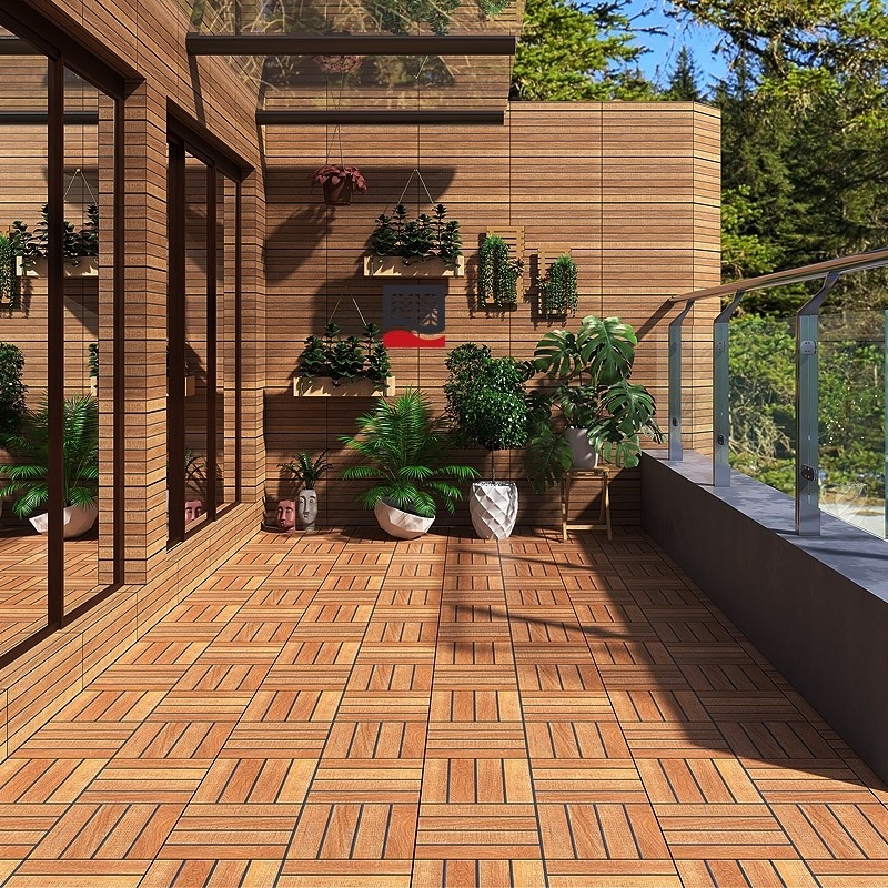 Mattonelle rustiche non di slittamento della porcellana di legno all'aperto del grano per il balcone del terrazzo dell'iarda del giardino del patio