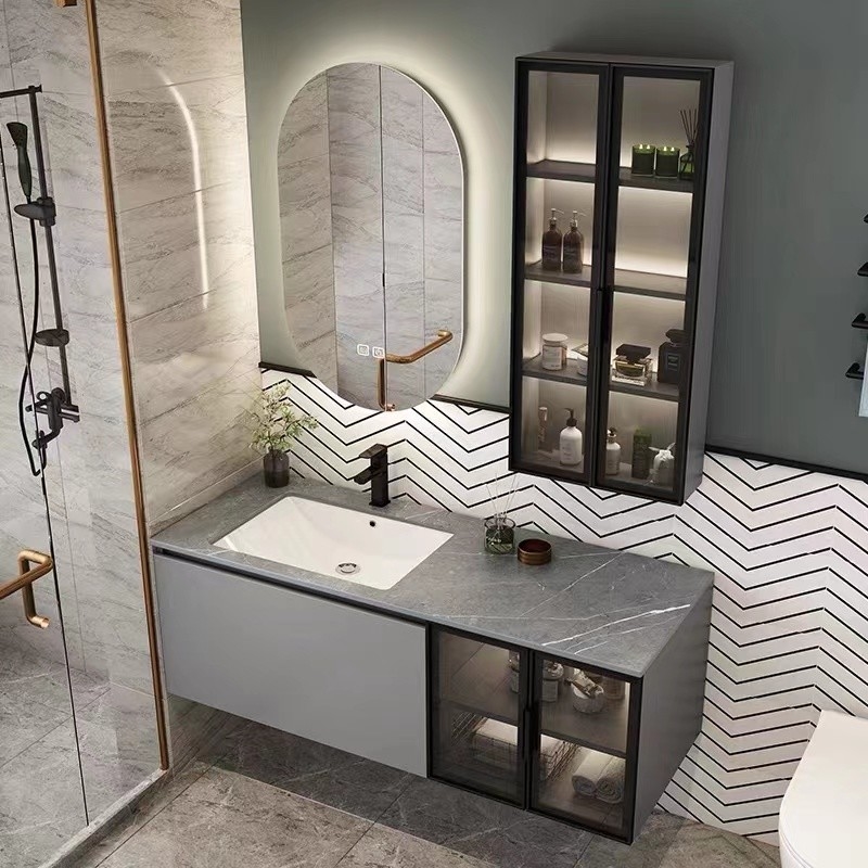 Le unità superiori di vanità del bagno di Carrara hanno curvato il colore di marmo genuino bianco
