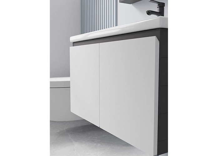 Insieme moderno di galleggiamento di lusso di vanità di Matte White Wall Mounted Bathroom del Governo dello specchio del fornitore di vanità del bagno