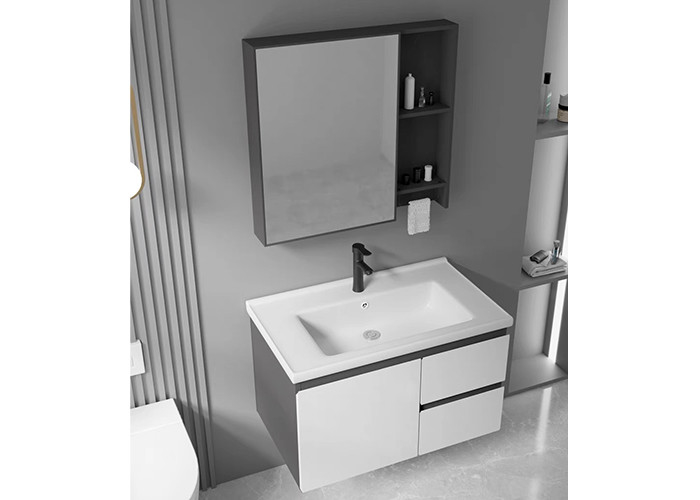 Insieme moderno di galleggiamento di lusso di vanità di Matte White Wall Mounted Bathroom del Governo dello specchio del fornitore di vanità del bagno