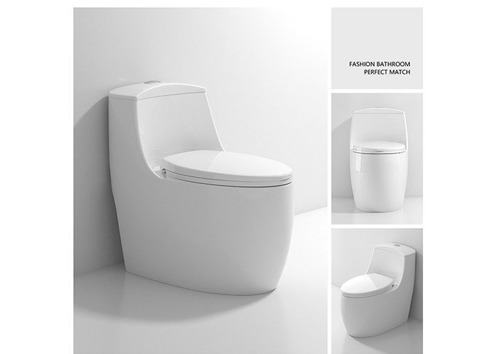 Il Wc lustrato bianco dell'un pezzo solo si raddoppia articoli sanitari ceramici della ciotola di sciacquone della trappola a livello di S