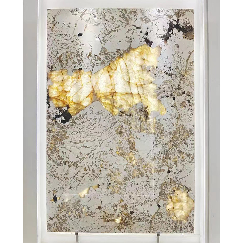 Pietra retroilluminata brasiliana Pandora Crystal White Onyx Marble Slab di Patagoina traslucida