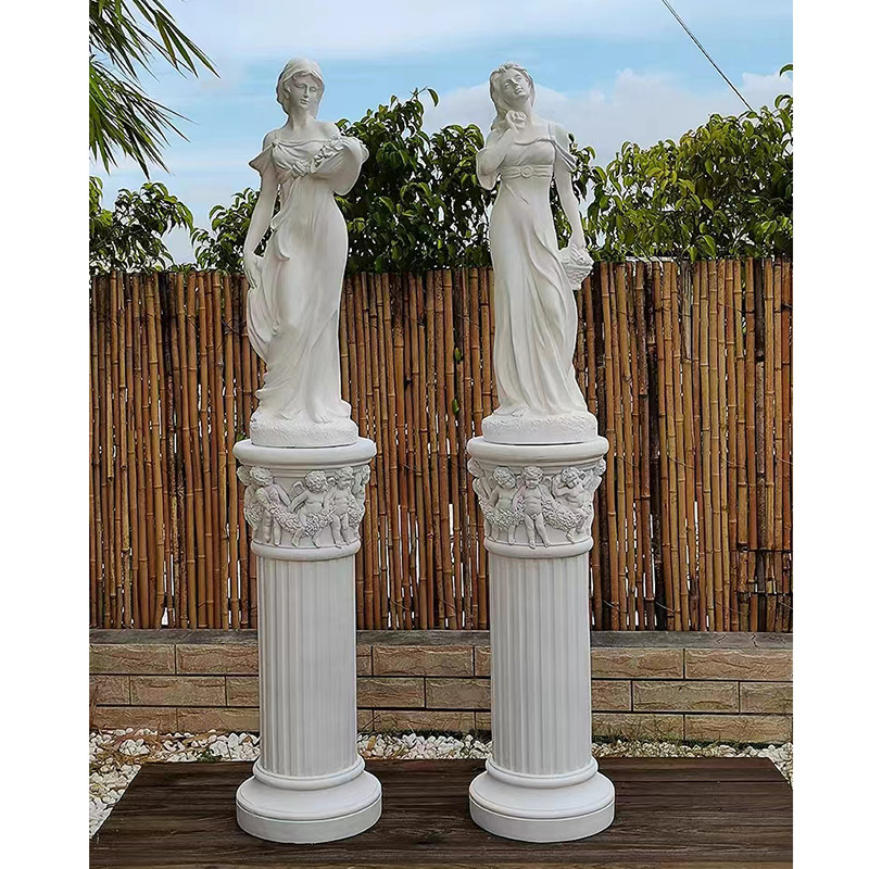 Signora all'aperto Marble Stone Sculpture della decorazione del giardino a grandezza naturale