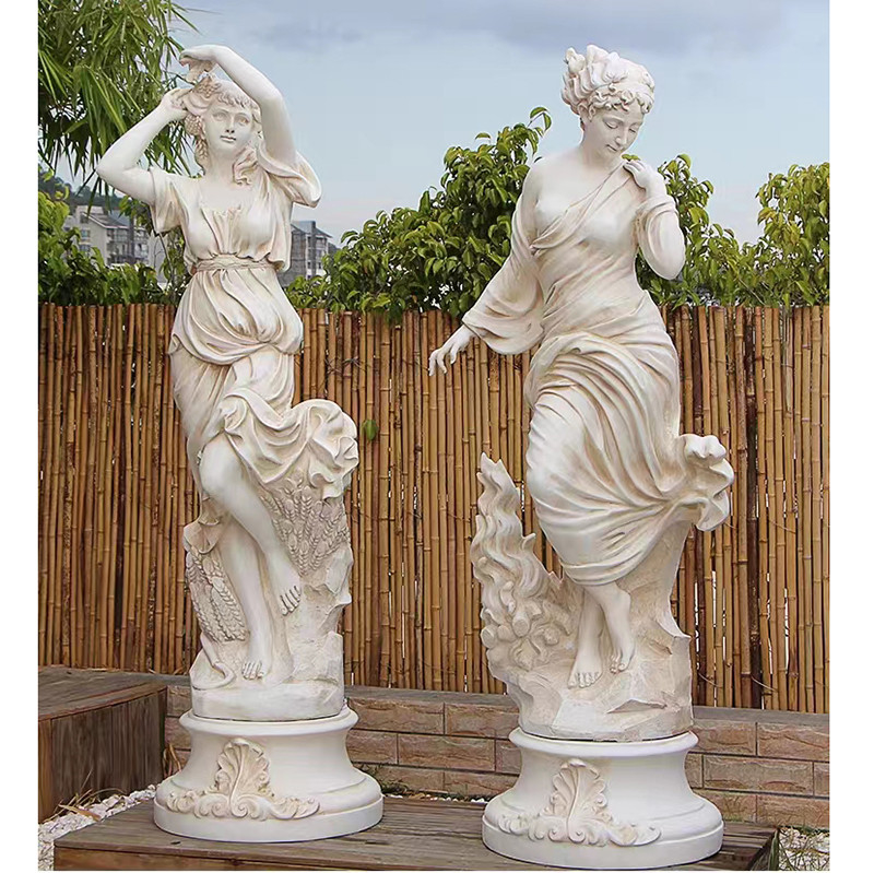 Signora all'aperto Marble Stone Sculpture della decorazione del giardino a grandezza naturale