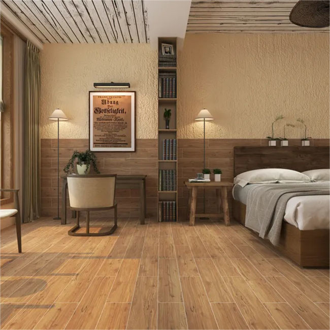 Le piastrelle per pavimento di legno moderne di legno solide d'imitazione del grano dell'ente completo di struttura non slittano