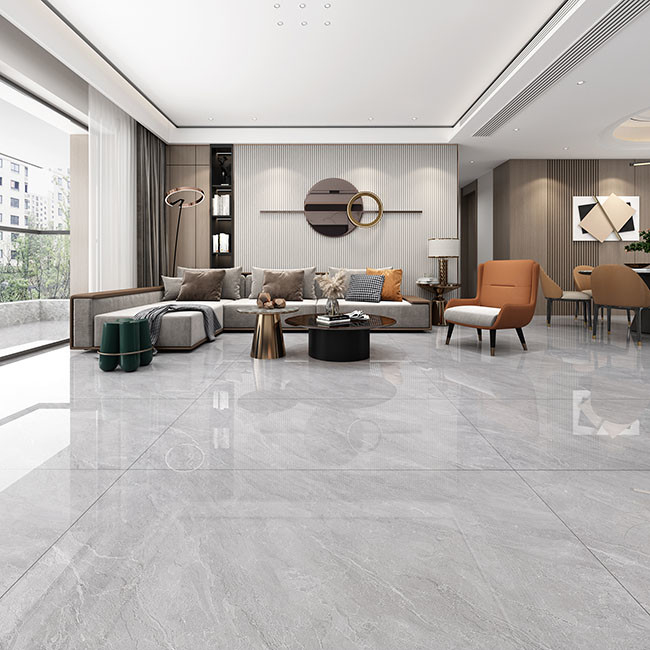 Alto lucido lustrato piastrella le mattonelle di Gray Color Natural Texture Porcelain 600*1200mm