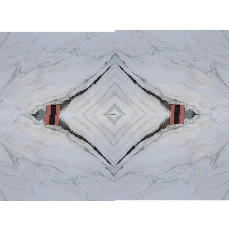 Il nero venato la lastra naturale di marmo bianca della pietra del marmo di Panda White Wall Flooring Stairs