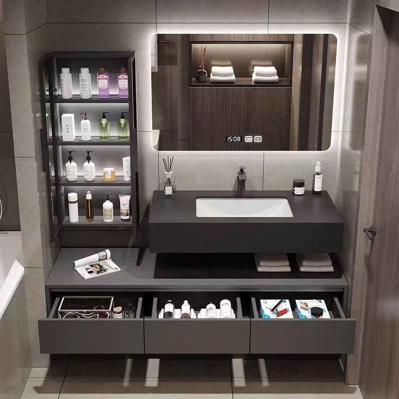 unità di vanità del bagno di 60cm con il lavandino e la parete laterale Hung Waterproof Bathroom Cabinet Set del Governo