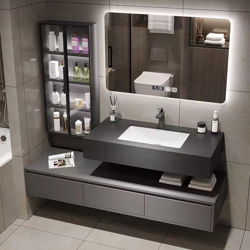 unità di vanità del bagno di 60cm con il lavandino e la parete laterale Hung Waterproof Bathroom Cabinet Set del Governo
