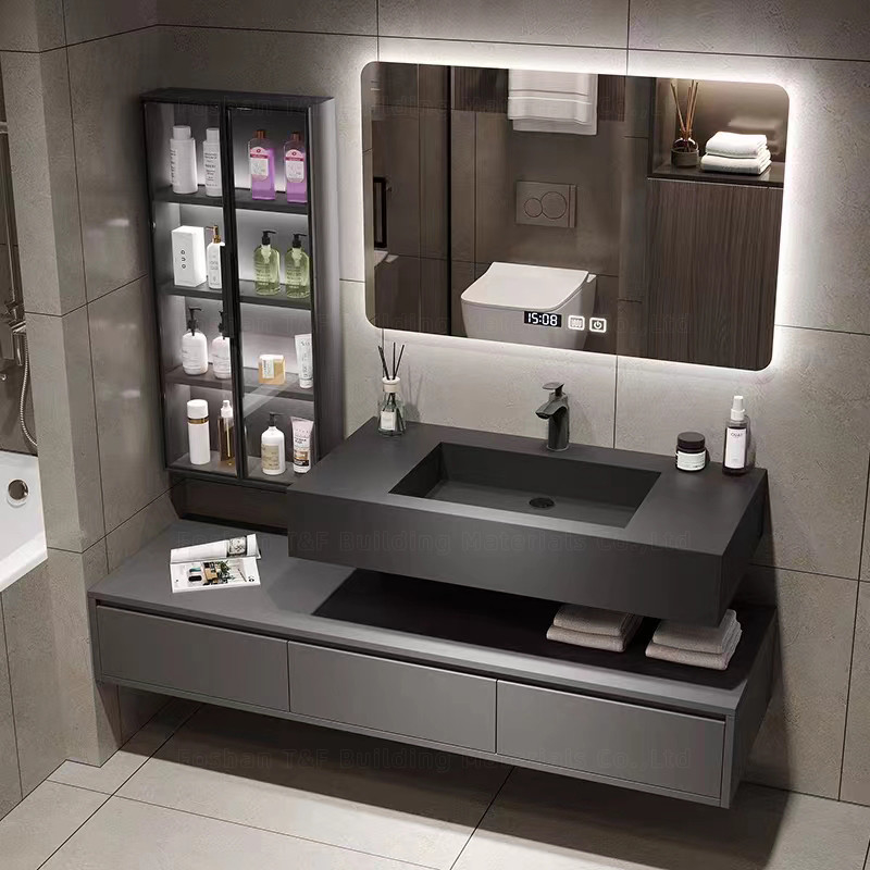unità di vanità del bagno di 60cm con il lavandino e la parete laterale Hung Waterproof Bathroom Cabinet Set del Governo