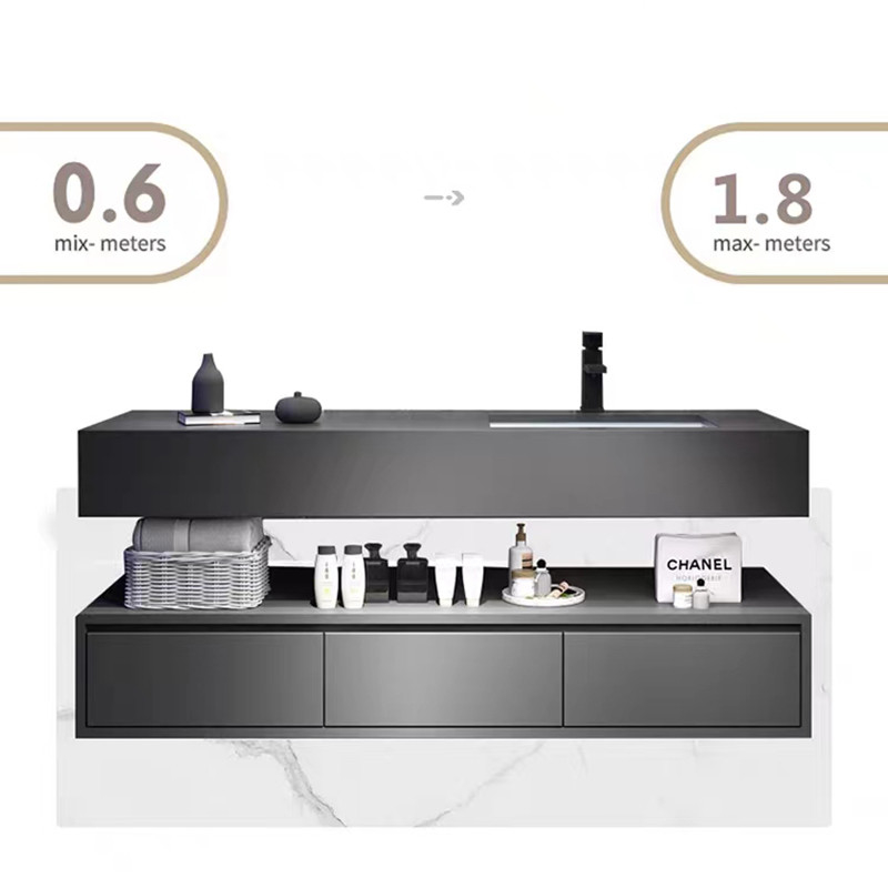 unità di vanità del bagno di 60cm con il lavandino e la parete laterale Hung Waterproof Bathroom Cabinet Set del Governo