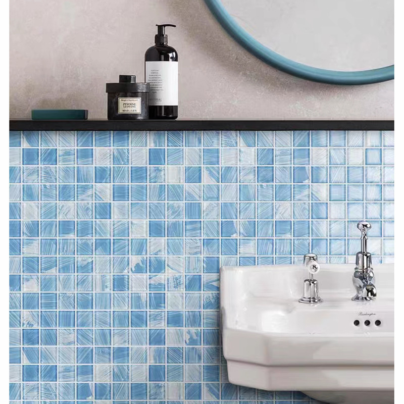 mattonelle della piscina della parete del bagno della cucina del balcone di 300x300mm Crystal Glass Mosaic Tile For