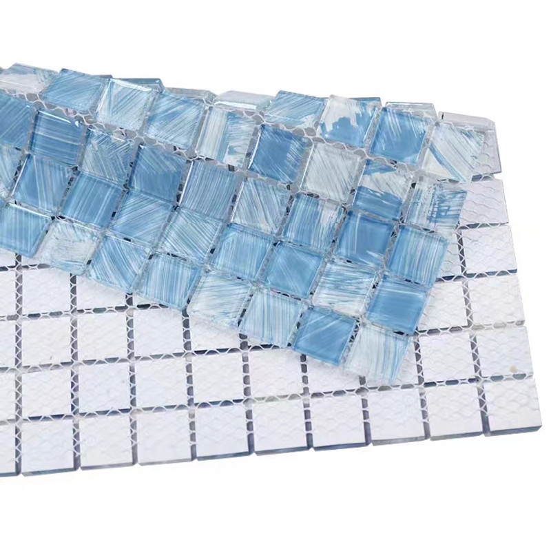 mattonelle della piscina della parete del bagno della cucina del balcone di 300x300mm Crystal Glass Mosaic Tile For