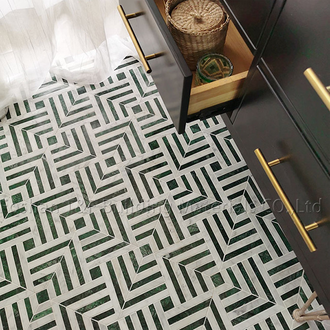 Pietra Mosaico Marmo Anti scivolamento Piastrelle Pavimento Per Sala da pranzo Cucina Bagno