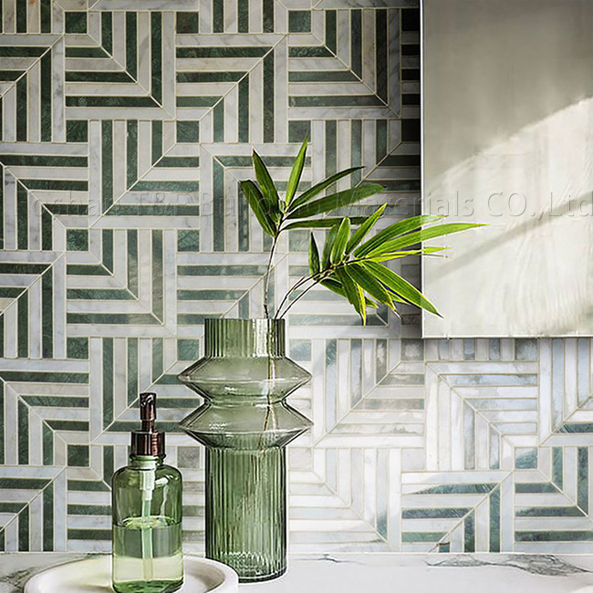 Pietra Mosaico Marmo Anti scivolamento Piastrelle Pavimento Per Sala da pranzo Cucina Bagno