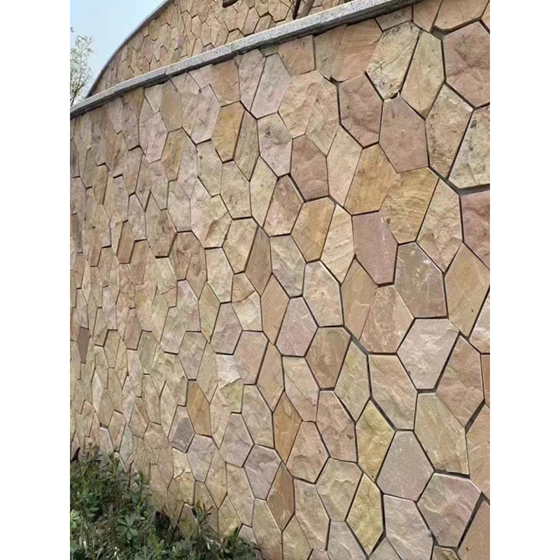 3D Natural Marble Stones Random Rusty Slate Meshed Flagstone Pavimenti da giardino esterno Piastrelle da parete