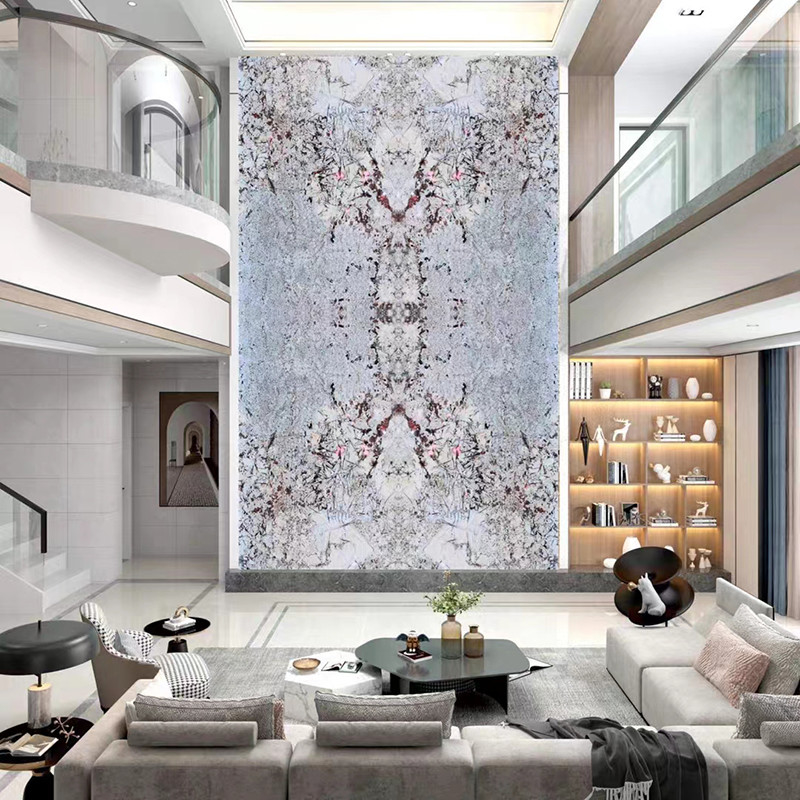 Controsoffitto di pietra della cucina della decorazione della parete del salone della villa dell'hotel della lastra della quarzite naturale di lusso