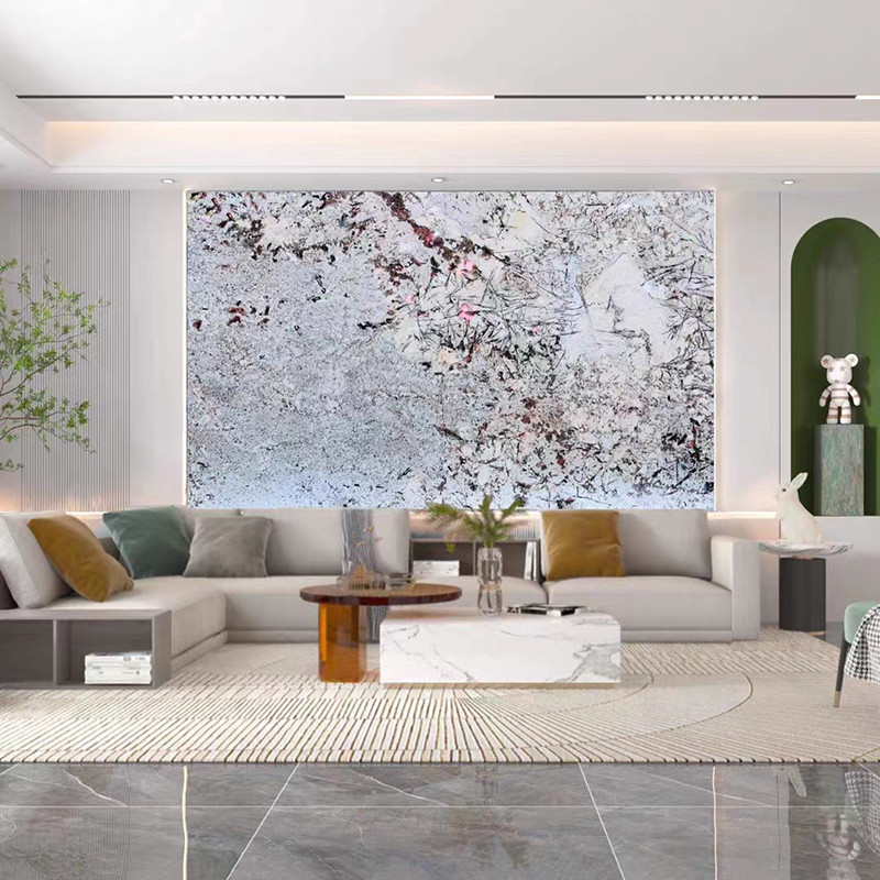 Controsoffitto di pietra della cucina della decorazione della parete del salone della villa dell'hotel della lastra della quarzite naturale di lusso