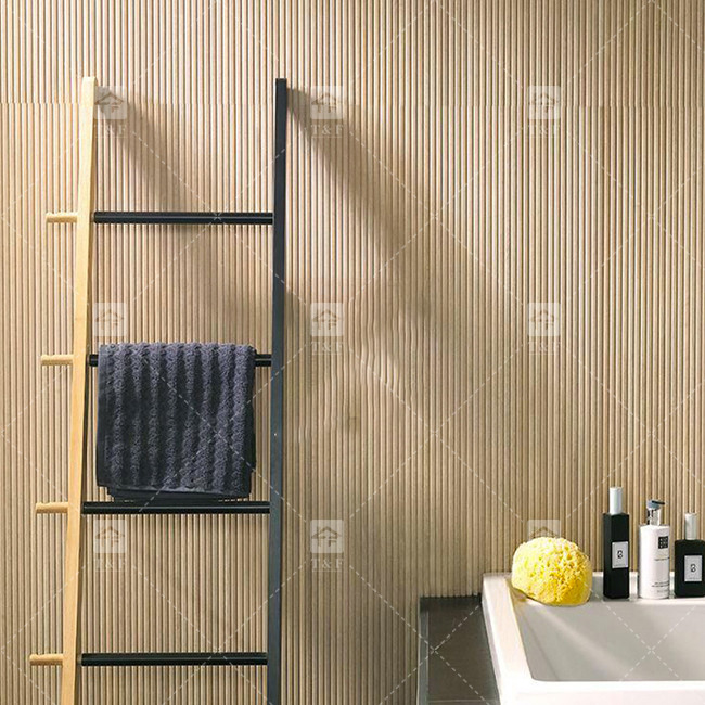 Grille Pull Trough Imitazione Legno Grano Piastrelle in ceramica Pavimento balcone Tessitura di lusso Parete di sfondo