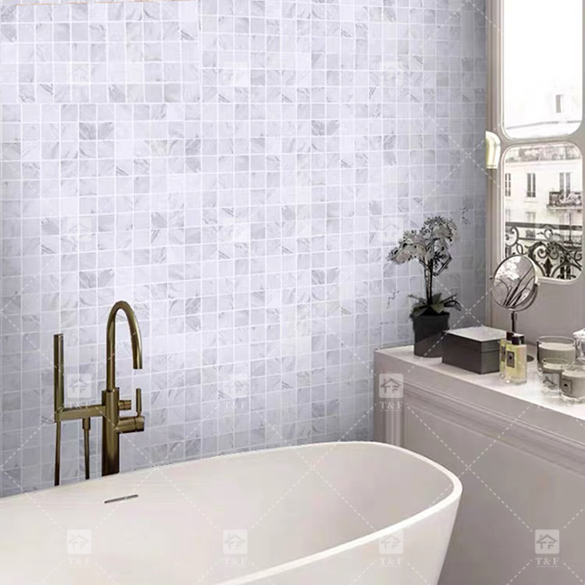 Classic Carrara Natural Marble Stone Mosaic Porcellana Piastrelle Per Pavimento E Parete