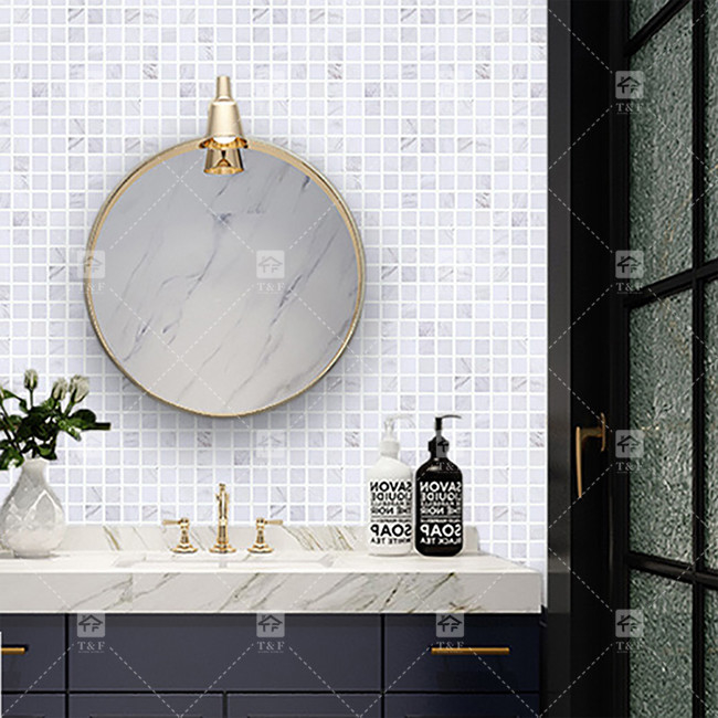 Classic Carrara Natural Marble Stone Mosaic Porcellana Piastrelle Per Pavimento E Parete