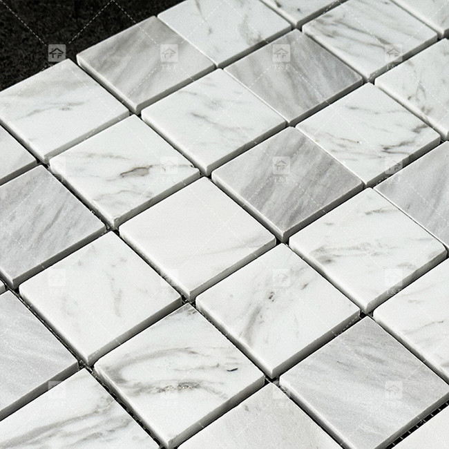 Classic Carrara Natural Marble Stone Mosaic Porcellana Piastrelle Per Pavimento E Parete