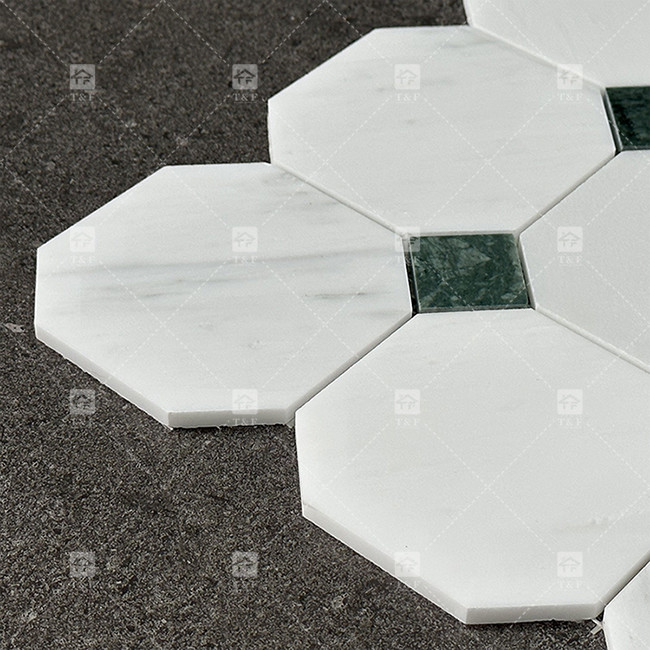 Classic Carrara Natural Marble Stone Mosaic Porcellana Piastrelle Per Pavimento E Parete