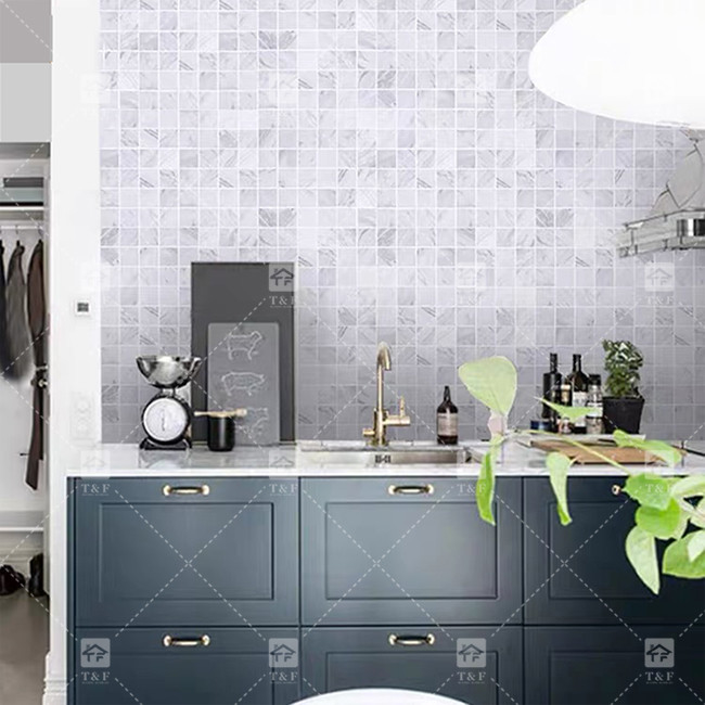 Classic Carrara Natural Marble Stone Mosaic Porcellana Piastrelle Per Pavimento E Parete