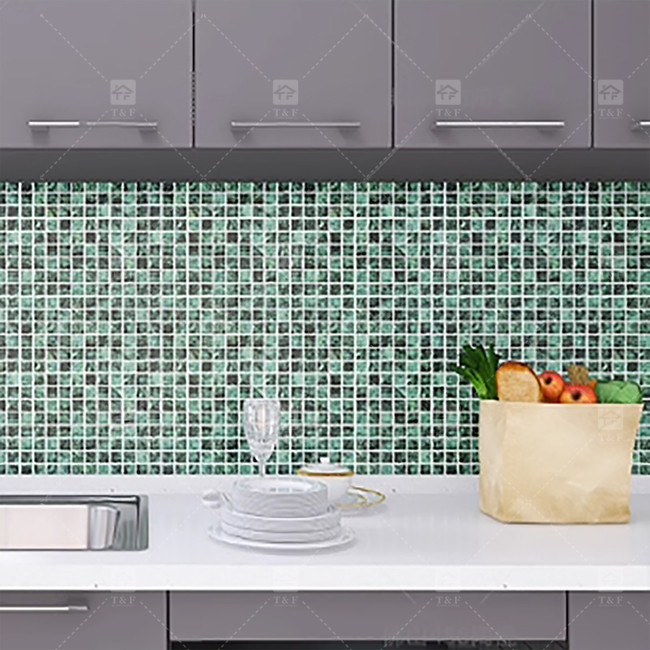 Piastrelle di marmo di colore verde per pavimento e parete del bagno