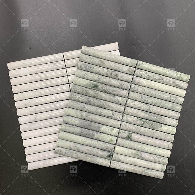 Modello di marmo 3D Arco a lunga striscia mosaico pavimento parete piastrella per TV sfondo cucina backsplash