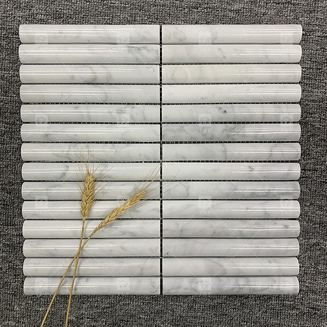Modello di marmo 3D Arco a lunga striscia mosaico pavimento parete piastrella per TV sfondo cucina backsplash