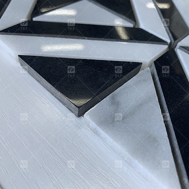 Pietra di marmo bianco e nero mosaico piastrella per la cucina a parete resistente agli spruzzi