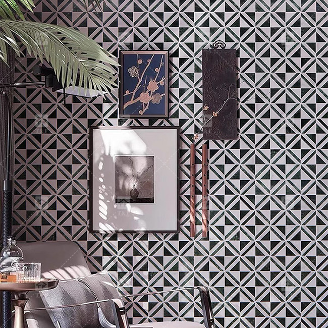 Pietra di marmo bianco e nero mosaico piastrella per la cucina a parete resistente agli spruzzi