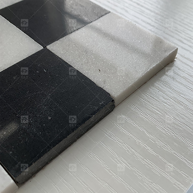 Pietra di marmo bianco e nero mosaico piastrella 8mm Decorazione muraria