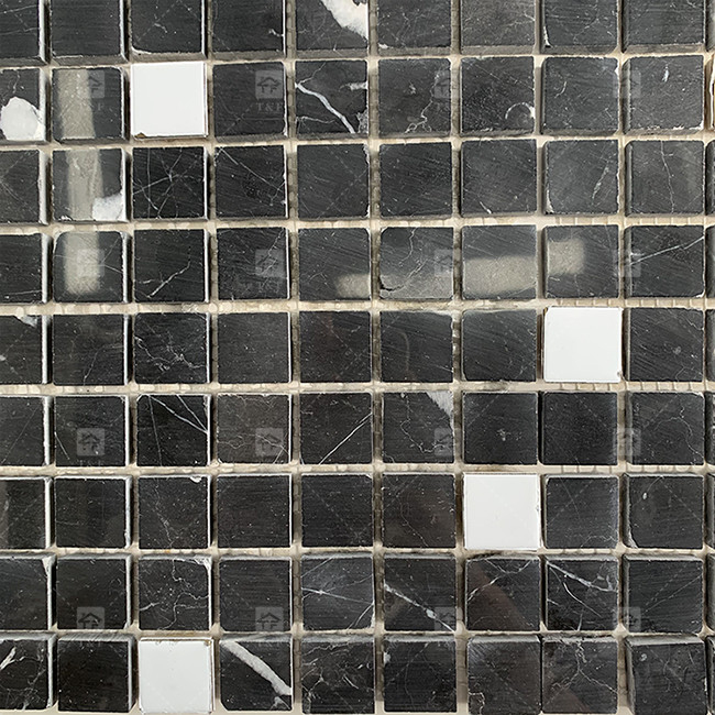 Pietra di marmo bianco e nero mosaico piastrella 8mm Decorazione muraria