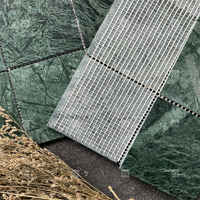 Mosaico di marmo naturale Piscina lucidata Piastrella verde di forma quadrata Decorazione della casa