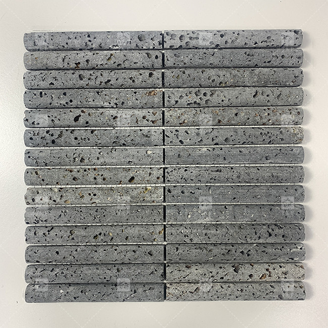 Colore nero Curva Pietra calcarea mosaica Decorazione piastrelle bagno Piastrella backsplash