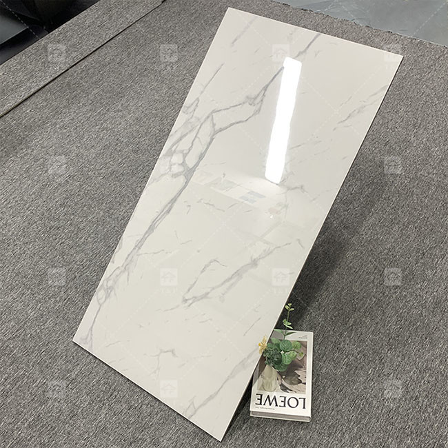 600x1200mm Carrara bianco lucido alto lucido vetrato piastrelle per pavimento marmo porcellana piastrelle