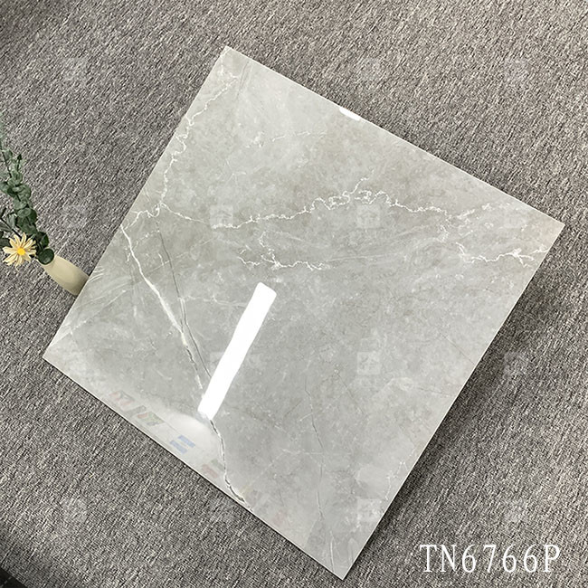 Corpo intero Grigio Colore Marmo Aspetto Porcellana Piastrelle lucide Per Pavimento Interno E Parete