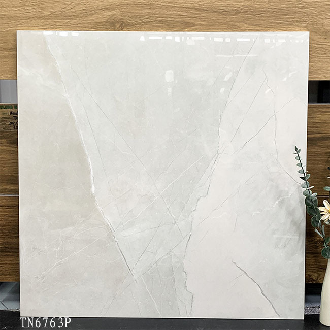 Corpo intero Grigio Colore Marmo Aspetto Porcellana Piastrelle lucide Per Pavimento Interno E Parete