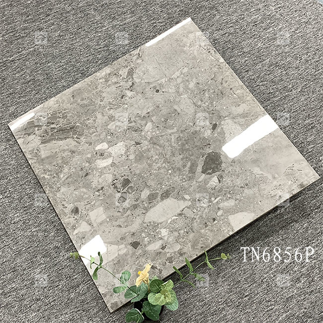 Corpo intero Grigio Colore Marmo Aspetto Porcellana Piastrelle lucide Per Pavimento Interno E Parete