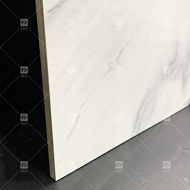 Panda Marmo Bianco Look Porcellana Piastrelle 600x1200mm Lastra per il soggiorno Decorazione della parete Pietra di lusso per i centri commerciali