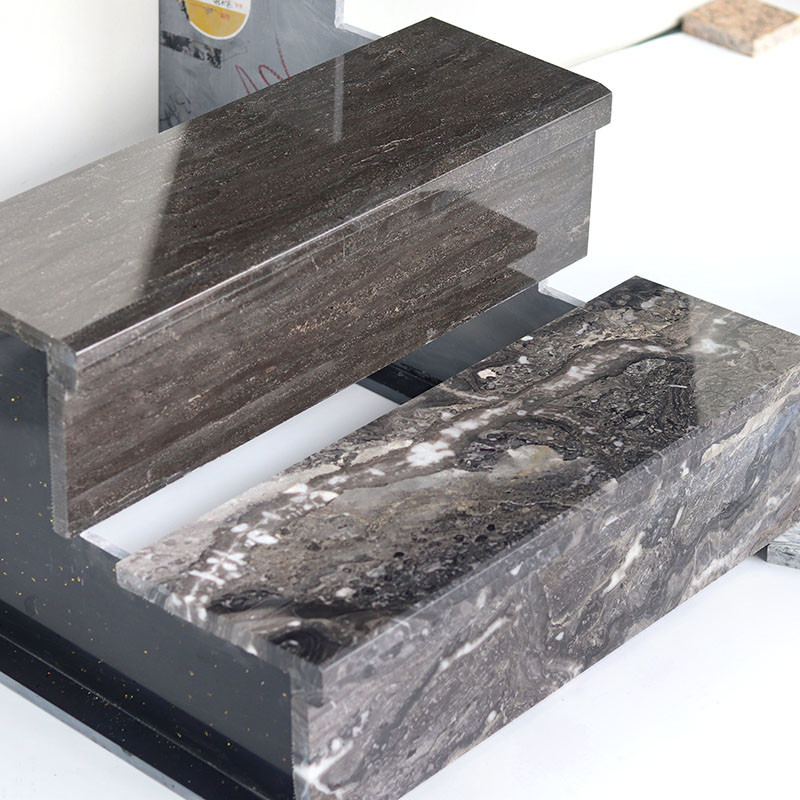 Le piastrelle di ceramica di marmo della scala, anti scala lucida di slittamento piastrella Grey Coloree scuro